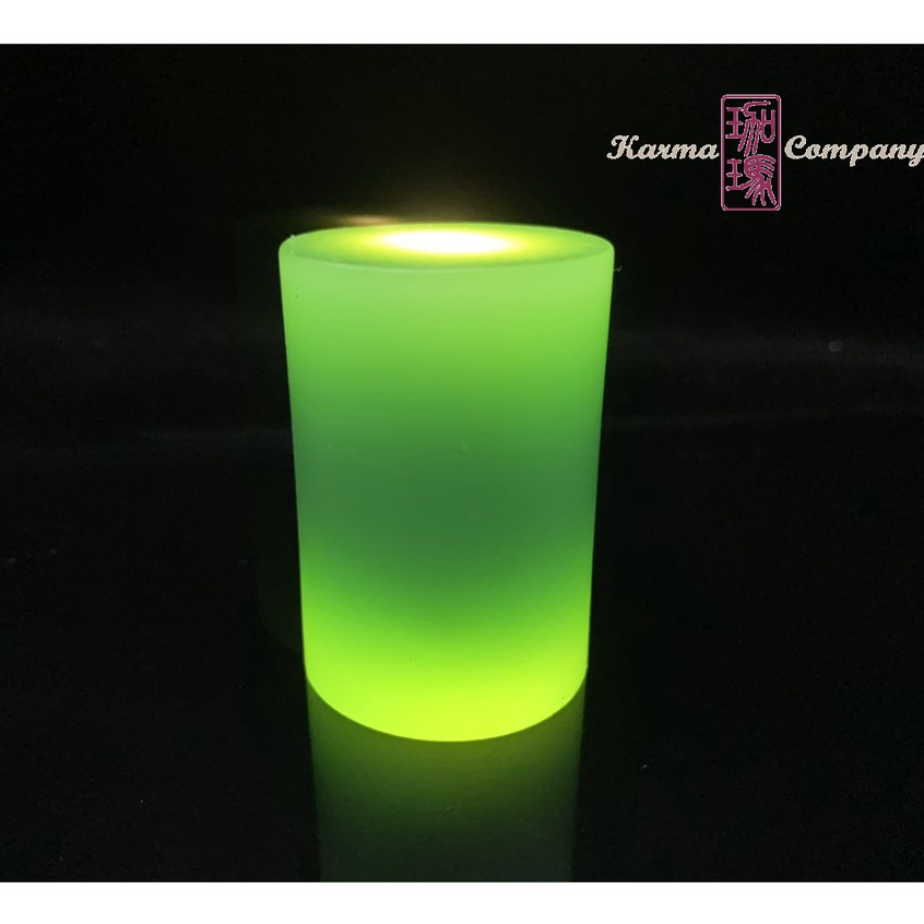 珈瑪-14小時LED蠟燭燈-中型*1粒(USB充電附電源線)-深綠色LED純蠟蠟燭防水電子蠟燭燈供佛燈充電式蠟燭充電蠟燭