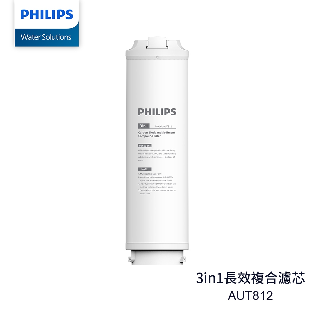 【飛利浦 Philips】AUT812 3in1長效複合濾芯-適用AUT4030淨水器