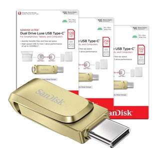 SanDisk Ultra Luxe 128G 256G 512G USB-C OTG 金色金屬 隨身碟 i15 適用