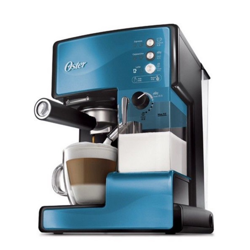 二手 藍色【美國OSTER 奶泡大師義式咖啡機PRO升級版】秒成為奶泡大師 👍🏻