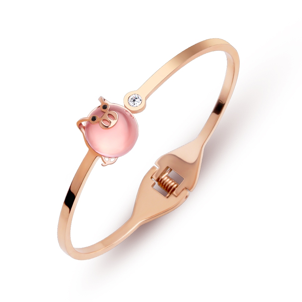 AchiCat．鋼手環．可愛小豬．生日禮物．B9001