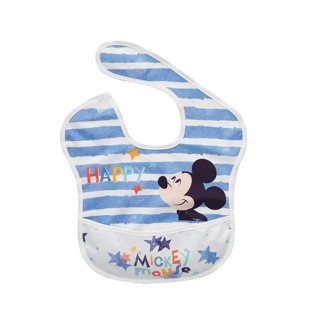 Baby City娃娃城迪士尼收納式防水圍兜 (4712954548908米奇藍) 232元