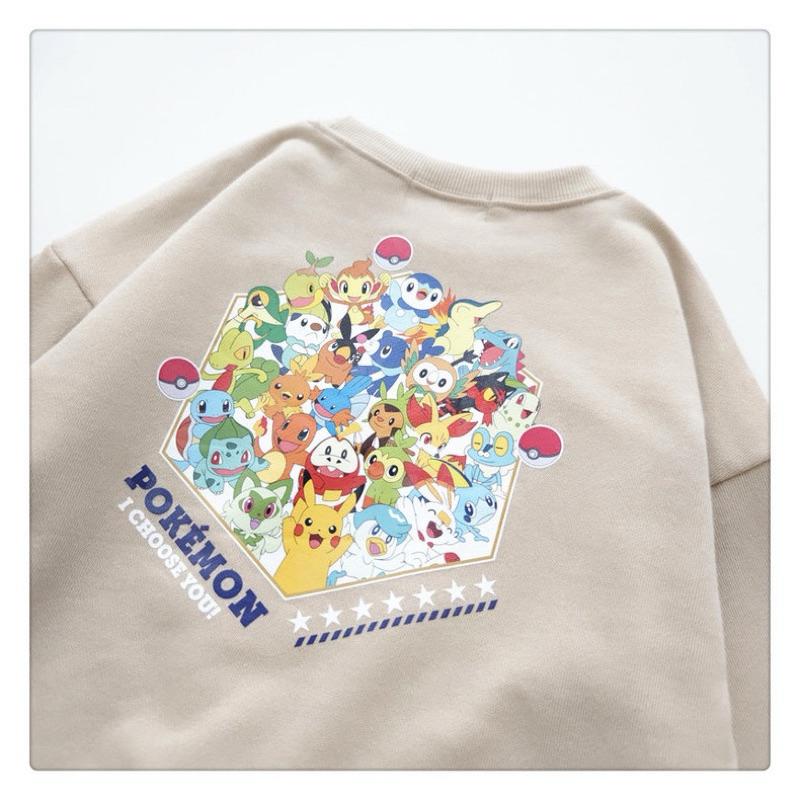 「全新現貨」115日本🇯🇵神奇寶貝毛圈米色上衣 長袖 寶可夢 童裝