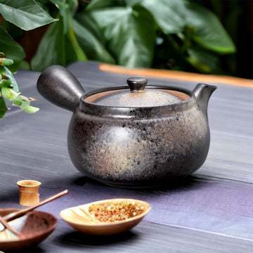 *現貨*日本製 銀黑結晶彩釉 茶壺