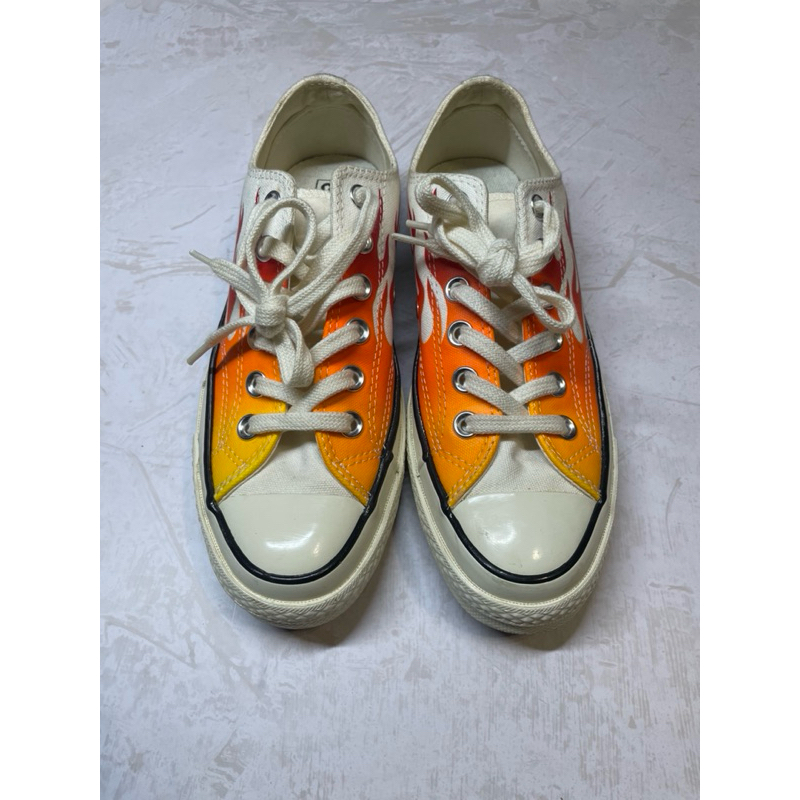 二手 CONVERSE CHUCK 70 OX 1970 女 火焰 低筒 休閒鞋 帆布鞋 23.5cm