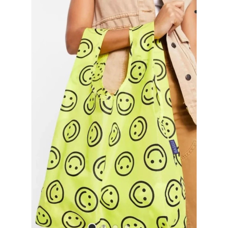美國 BAGGU 環保袋 收納購物袋 黃色微笑 M號 中型