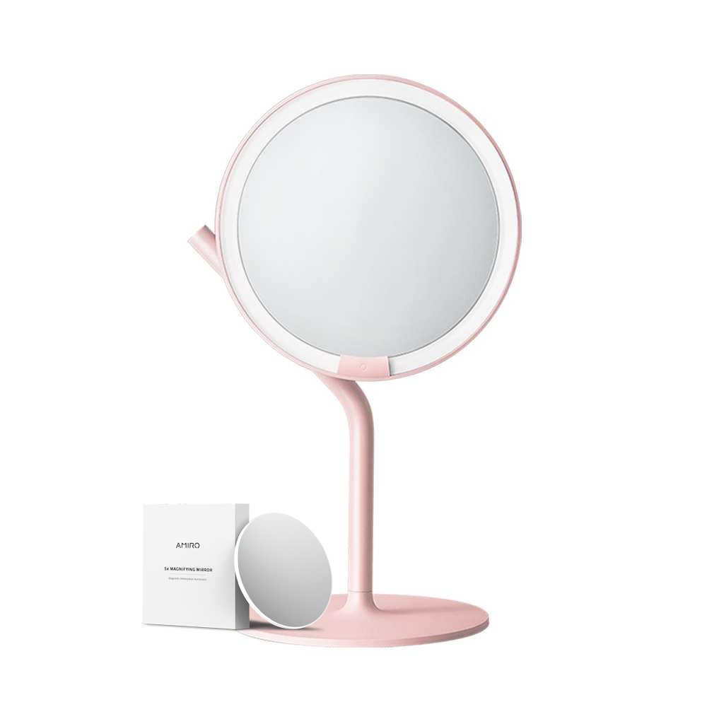 AMIRO Mate系列第三代LED高清日光化妝鏡-粉色 化妝鏡 mate 補光鏡 化妝燈 觸控化妝鏡 化妝盒 彩妝