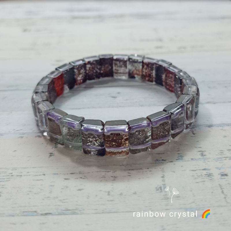 rainbow crystal 🌈彩幽靈手排 排寬10mm  四季幽靈 紅幽靈 綠幽靈 滿礦料
