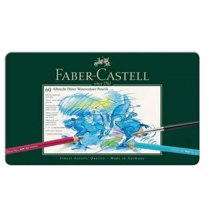 德國輝柏 FABER-CASTELL 藝術家級綠色鐵盒裝水性色鉛筆組 60色現貨