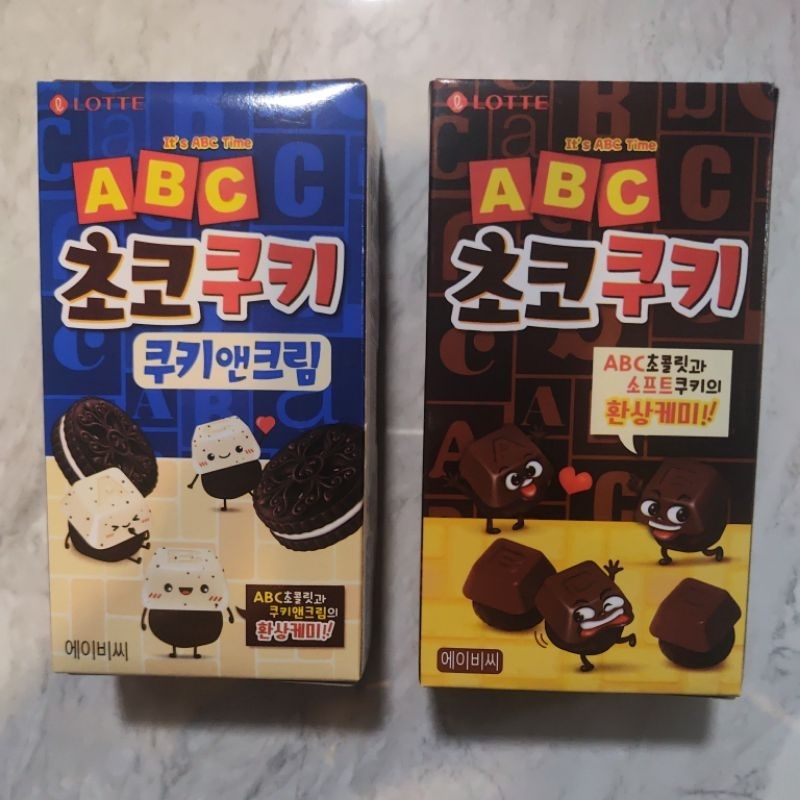 韓國樂天字母巧克力風味餅乾，香草風味可可餅乾