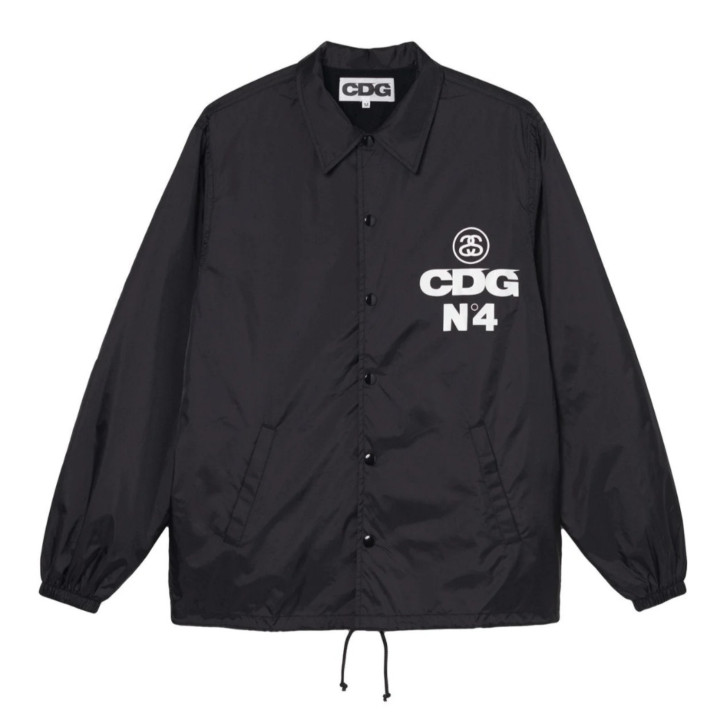 全新 CDG x Stussy COACH JACKET 黑色白logo超限量聯名教練夾克外套 SH-J0001