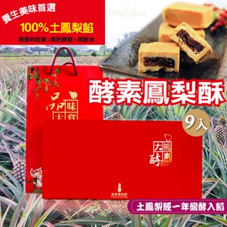 現貨+預購🔥 酵素鳳梨酥🍍9入/盒 醱酵熟成土鳳梨餡 大熊 伴手禮 年節禮盒 (蛋奶素)