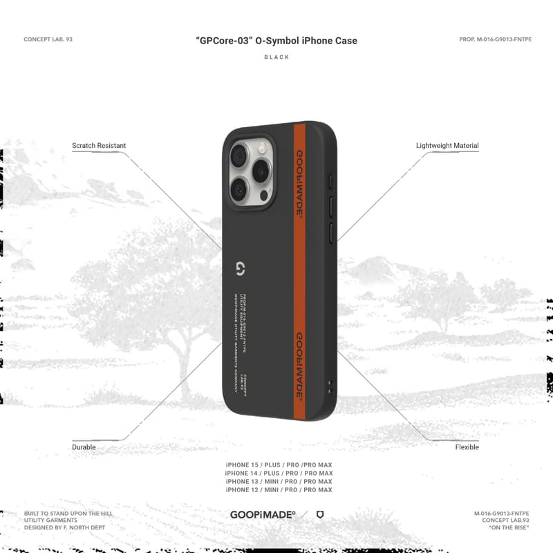 全新 孤僻 goopi GPCore-03 O-Symbol iPhone 12 Pro黑色 手機殼