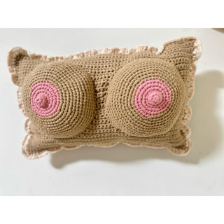 W2.crochet 編織乳房造型抱枕 長方形抱枕 正方形抱枕
