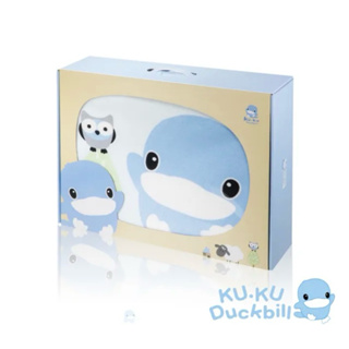 KU.KU. 酷咕鴨 寶寶保暖雙層童毯彌月禮盒(藍）