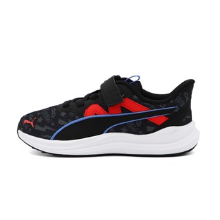 PUMA Reflect Lite Masked Hero 魔鬼氈 運動鞋 中童 黑紅 S0036 (39565202)
