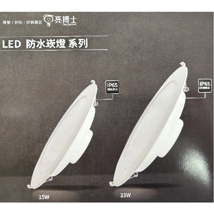 【亮博士】LED防水崁燈 15公分/20公分 浴室燈 陽台燈 護眼無藍光 保固一年