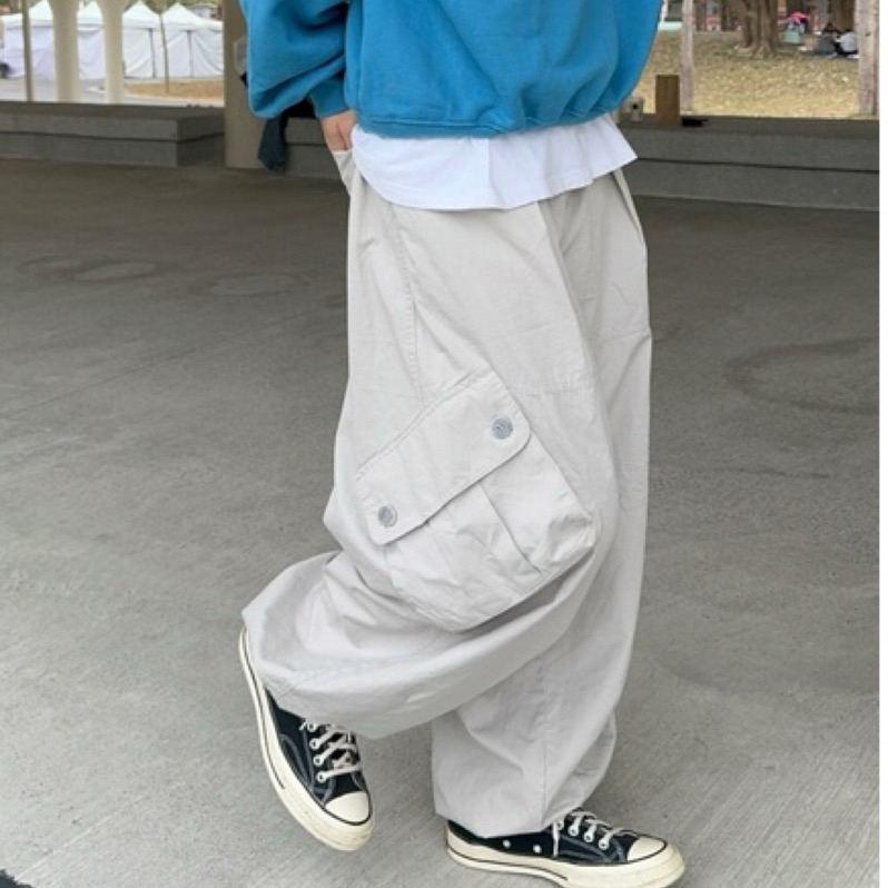 抽繩大口袋氣球褲 韓國🇰🇷 寬鬆 降落傘褲