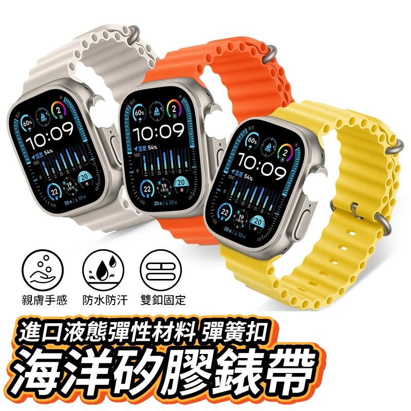 海洋矽膠錶帶 高山 回環錶帶 適用Apple Watch ultra 8 7 6 5 SE 蘋果手錶 49mm 45mm