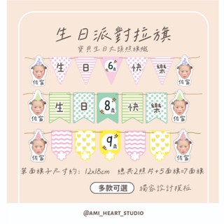 【生日特輯】客製生日派對拉旗 - 生日寶寶貼、生日貼、生日貼紙、生日派對、派對、拉旗、大頭姓名貼、照片貼紙、生日禮