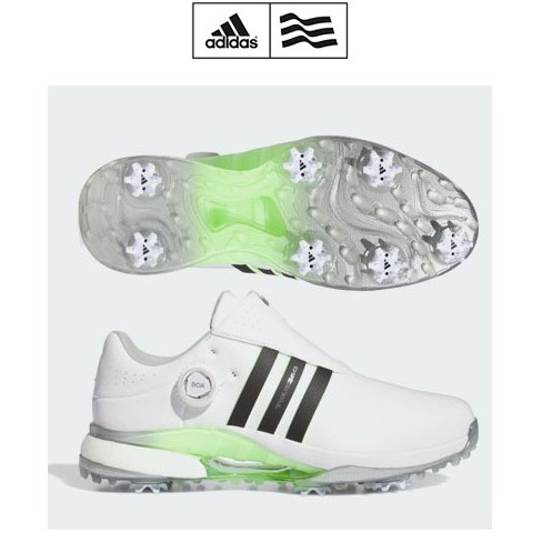 adidas TOUR360 24 BOA 男鞋 #IF0255 ,白/螢光 有釘鞋