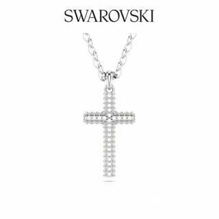 SWAROVSKI 施華洛世奇 Insigne 鏈墜 密鑲 十字架 白色 鍍白金色