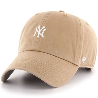 【'47 Brand】MLB NY BASE RUNNER CLEAN UP 洋基 老帽棒球帽 (卡其x白字) 化學原宿