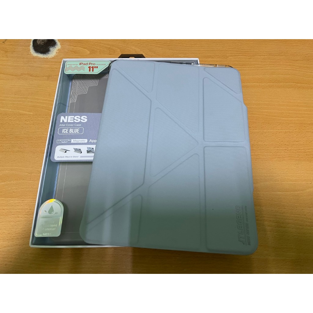 JTLEGEND iPad Pro 11吋Ness快取防潑水皮套 冰川藍