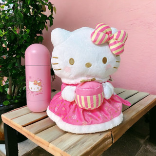 雪花館 現貨～正版Hello Kitty ♥ 不鏽鋼杯+玩偶娃娃收納套