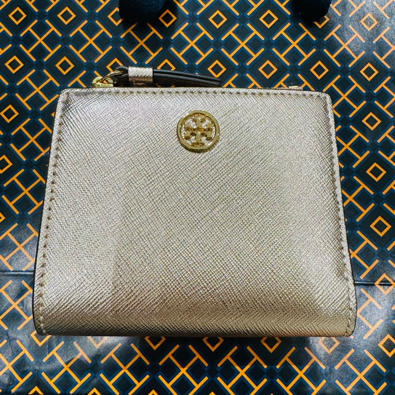 Tory Burch 零錢包 小皮夾 卡片包 短夾 粉金色