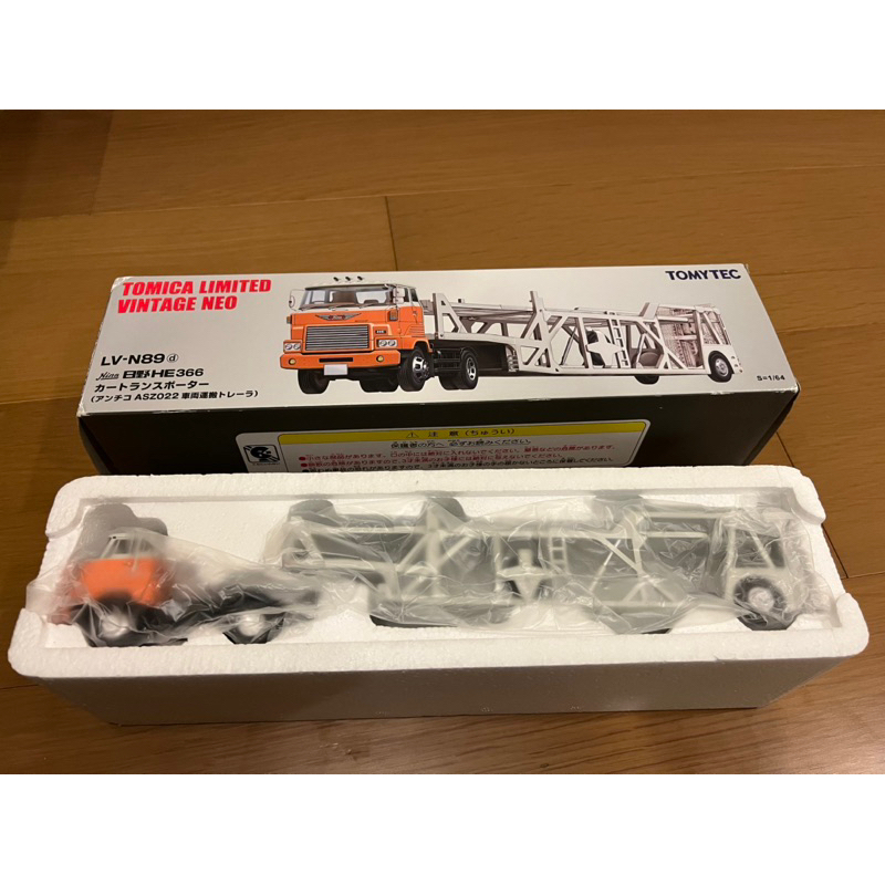 Tomytec Tomica TLV LV-N89d Hino 日野 HE366 車輛運搬 工程車 卡車 絕版 1/64