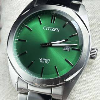 【CITIZEN 石英手錶】時尚簡約風格男錶款(綠面)BI5110-54X