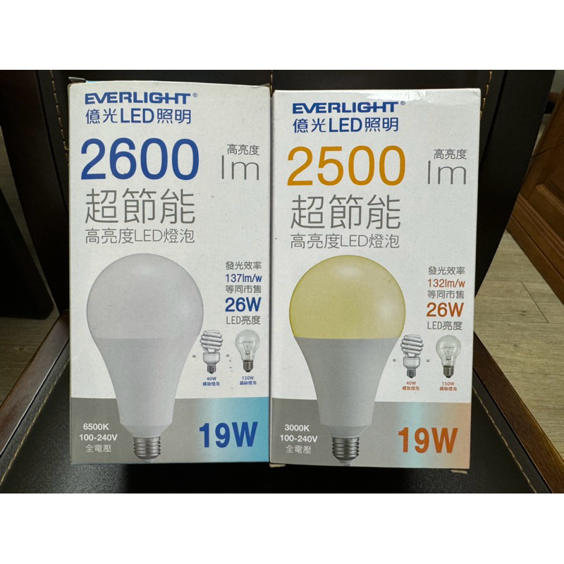 (虧本 出清) 億光 LED 19W 球泡 燈 黃光 白光 3000K 6500K💡燈泡 節能 節標Everlight