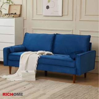RICHOME SF021 悠人3人沙發(絨布材質)(獨立筒)-藍色 沙發 3人沙發 獨立筒