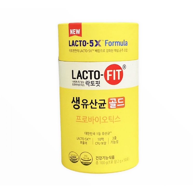 韓國 鍾根堂 LACTO-FIT 腸健康乳酸菌 (2gX50包入) 黃色(全年齡) 配方升級5X最新版本