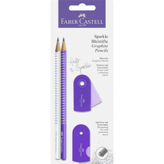 輝柏Faber-Castell 三角點鑽石墨鉛筆+削筆器+橡皮擦-紫+白🔺現貨 限量