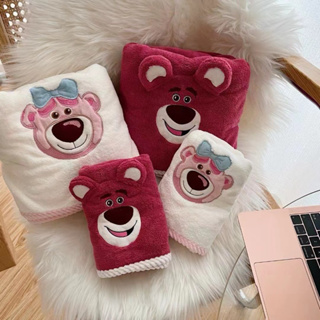 Lulumis*~ 草莓熊毛浴巾套組✿可愛毛浴巾 草莓熊 毛巾+浴巾