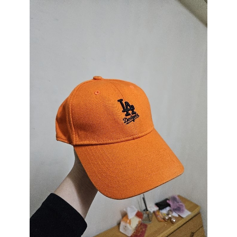 二手 LA 棒球帽 橘色 hip pop 饒舌 老學校 老帽