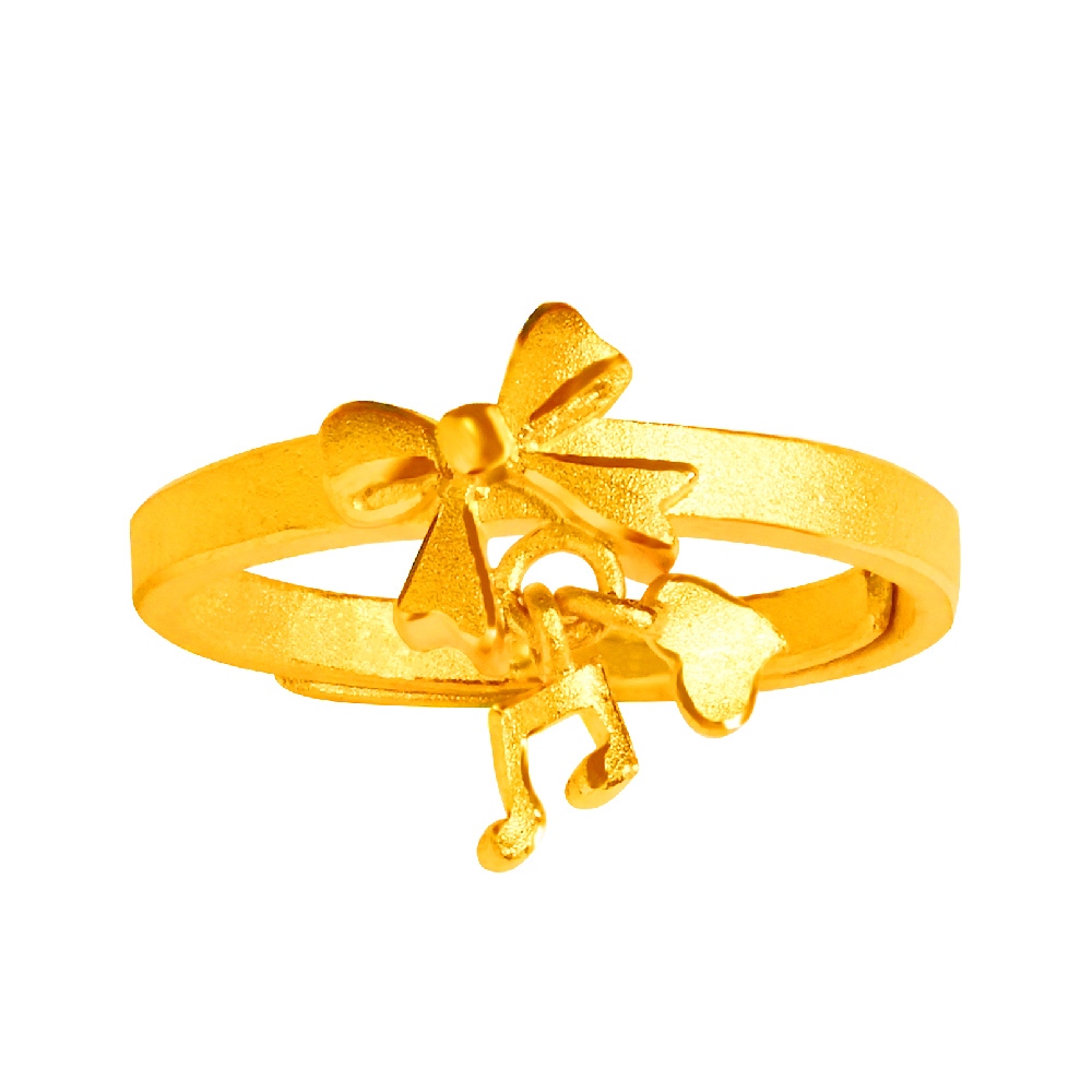 【元大珠寶】『蝴蝶結音符』黃金戒指 活動戒圍-純金9999國家標準2-0147