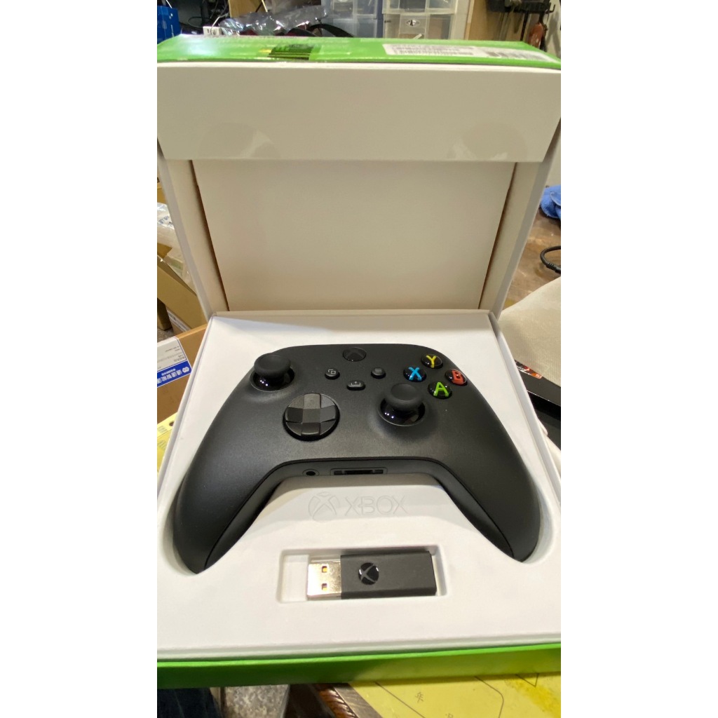 拆封品如新 自取價1490元 XBOX 無線控制器黑+轉接器 1VA-00006 拆封品