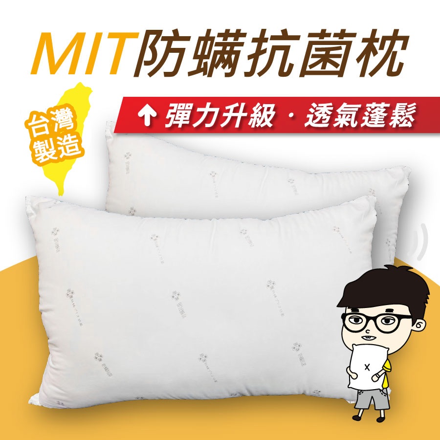 MIT防螨抗菌枕 台灣製 深度睡眠枕 枕心 枕芯 中低枕 助睡眠 不塌陷 民宿 飯店 枕頭 助眠枕 防蟎枕 抗菌枕 安迪