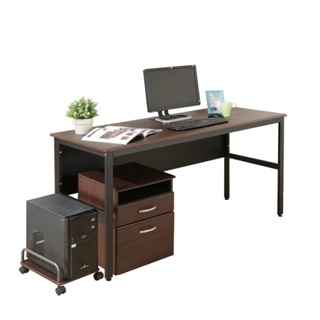 DFhouse》頂楓150公分電腦辦公桌+主機架+活動櫃-胡桃色