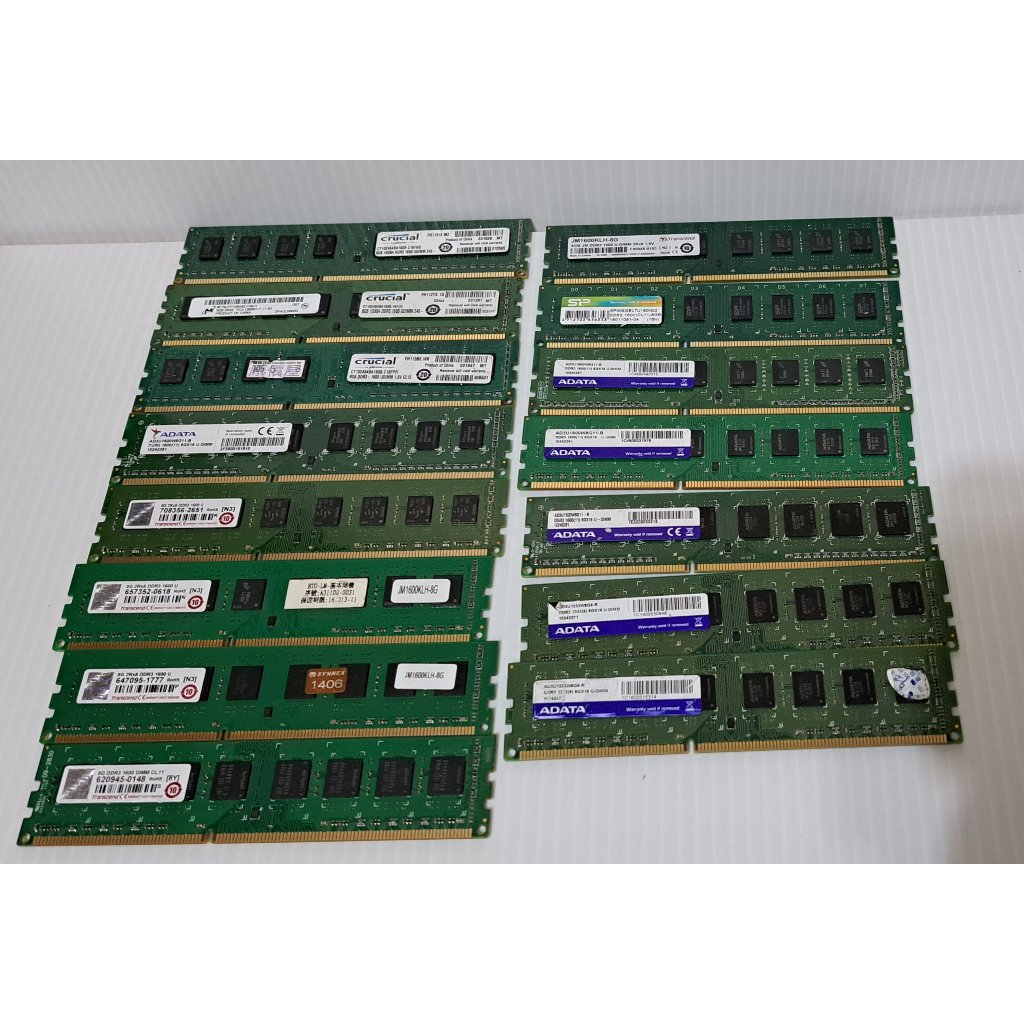 記憶體 DDR3-1333 DDR3-1600 單條8G 每條都通過Memtest 良品 威剛 美光 創見 SP廣穎電通