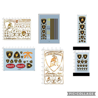 [買五送一] 促銷 Lamborghini logo 藍寶堅尼 法拉利 PORSCHE 保時捷 公路狂牛 模型車水貼紙