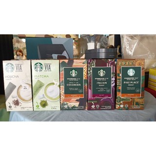 星巴克家常VIA即溶咖啡12入，星巴克VIA，哥倫比亞，派克即溶咖啡，春讚，義大利即溶咖啡，春讚綜合，抹茶粉，福吉茶粉
