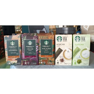 星巴克即溶禮盒，星巴克VIA，耶誕綜合即溶咖啡，派克，哥倫比亞，義大利即溶咖啡，春讚，VIA即溶咖啡，抹茶粉，福吉茶粉