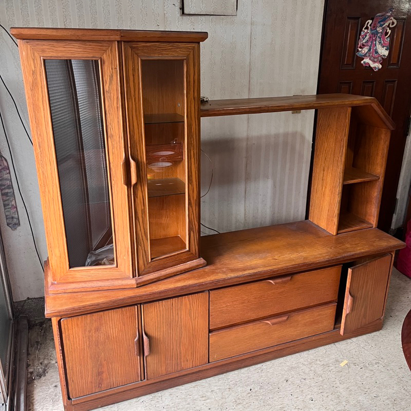 實木 電視櫃 二手傢俱 展示櫃 收納櫃 柚木色 復古 懷舊 老傢俱 木製 早期