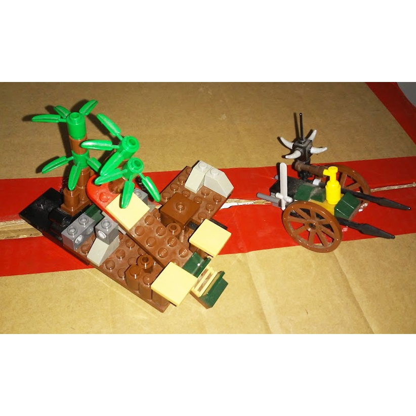 正版 樂高 LEGO 場景 忍者 屋敷 古代 竹林 戰爭 載具 武器 戰車 合售 現狀