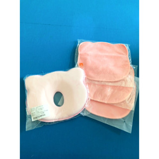 小熊款 防偏頭定型枕 枕頭 粉色 (枕芯+3替換枕套) 純棉材質 太空記憶棉 嬰幼兒 新生兒幼童兒童小孩寶寶 全新現貨