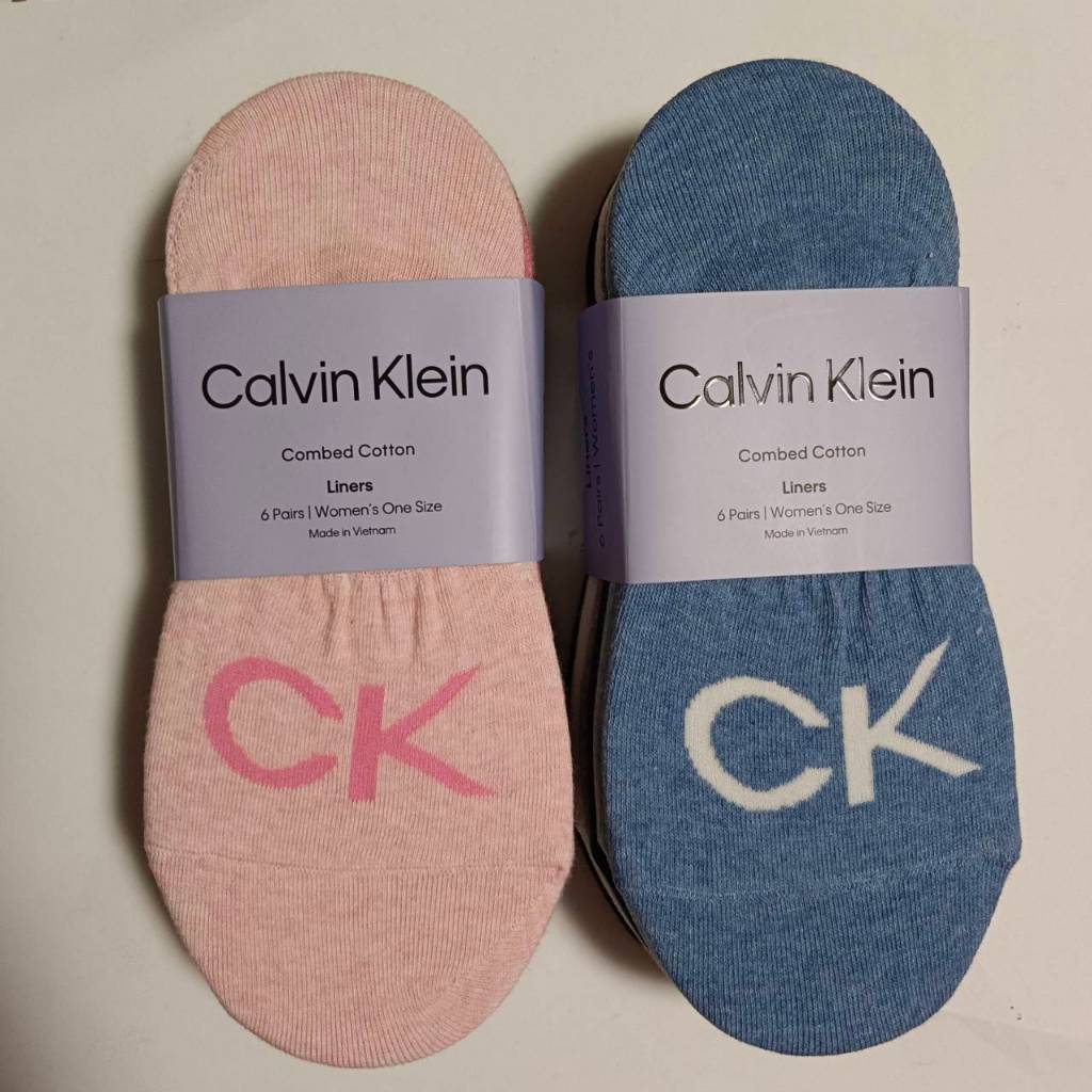 Calvin Klein 女中筒襪六入組 踝羅紋設計提升貼身感 CK女襪  女船型襪6入組